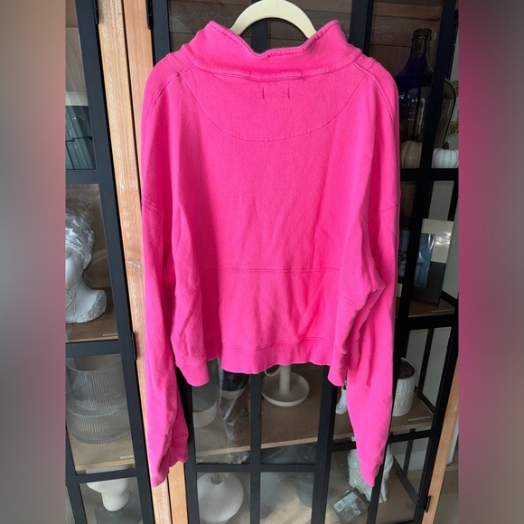 Bandier x Sincerely Jules Holly Half Zip Sweatshirt pullover neon barbie crop - Picture 5 of 9